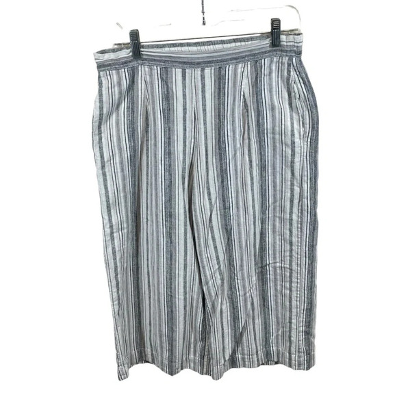 Beachlunchlounge linen blend wide leg capris pants women’s medium coastal boho - Picture 1 of 8
